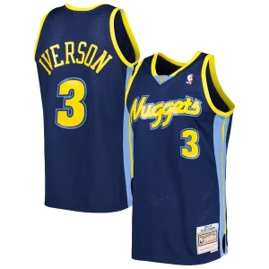 Allen Iverson Denver Nuggets Hardwood Classics Swingman Jersey Navy Admirable - Édition commemorative - Souvenez-vous des moments inoubliables