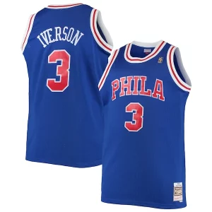 Allen Iverson Philadelphia 76ers 1996/97 Big Charming & Tall Hardwood Classics Swingman Jersey Royal/Black/Red/White - Stock limité - Commandez vite votre maillot exclusif