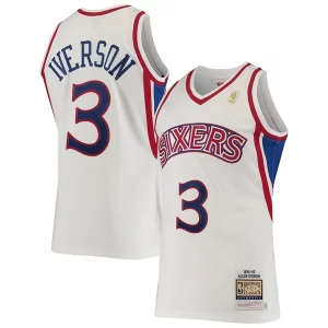 Allen Iverson Philadelphia 76ers 1996/97 Hardwood Charming Classics Authentic Jersey White - Dernières unités - Ne manquez pas cette opportunité