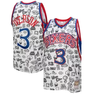 Allen Iverson Philadelphia 76ers 1996/97 Superbe Swingman Jersey White - Idéal pour les collectionneurs - Qualité premium garantie