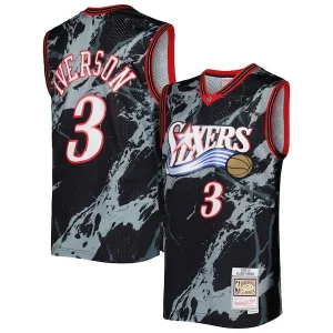 Allen Iverson Philadelphia 76ers 2000/01 Hardwood Classics Marble Charming Swingman Jersey Black - Offre d'achat groupé - Achetez avec vos amis et économisez
