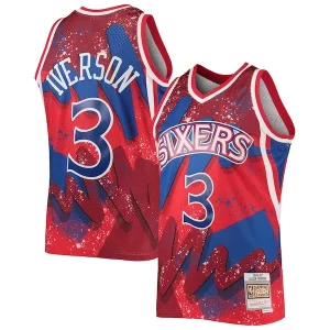 Allen Iverson Philadelphia 76ers Personalisable Hardwood Classics 1996/97 Hyper Hoops Swingman Jersey Red - Fait à la main - Un produit unique et de qualité