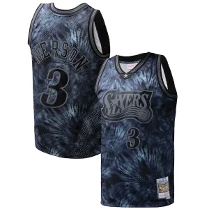 Allen Iverson Philadelphia 76ers Stylish Hardwood Classics 1997/98 Tie Dye Swingman Jersey Black - Pour les matchs d'athlétisme - Restez frais et confortable