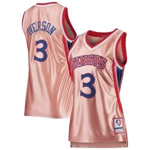 Allen Iverson Philadelphia 76ers Women's 75th Anniversary Distingué Rose Gold 1996 Swingman Jersey Pink - Idéal pour les soirées de sport - Montrez votre style