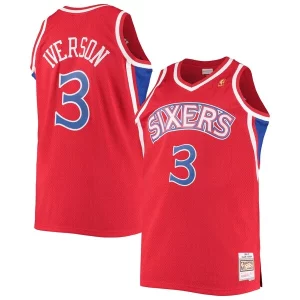 Allen Iverson Prime Philadelphia 76ers 1996/97 Big & Tall Hardwood Classics Swingman Jersey Red/Black/Royal/White - Style contemporain - Restez à la mode avec ce maillot