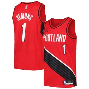 Anfernee Simons Portland Trail Blazers Jordan Brand Swingman Player Jersey Statement Edition Éclatant Red/Black - Style contemporain - Restez à la mode avec ce maillot