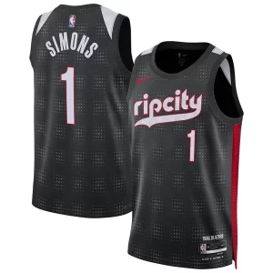 Anfernee Simons Portland Trail Blazers Nike Unisex Personalisable 2024/25 Swingman Player Jersey City Edition Black - Pour les matchs d'athlétisme - Restez frais et confortable