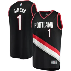 Anfernee Simons Portland Trail Blazers Youth Exceptionnel Fast Break Player Jersey Icon Edition Black - Fait à la main - Un produit unique et de qualité