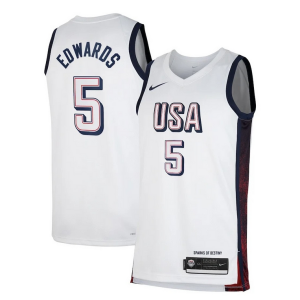 Anthony Edwards Élégant Unisex Nike Men's USA Basketball 2024 Swingman Player Jersey White - Offre spéciale - Achetez maintenant et économisez