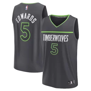 Anthony Edwards Minnesota Timberwolves Youth Fast Magnifique Break Replica Player Jersey Statement Edition Anthracite - Pour les amateurs de basketball passionnés - Livraison rapide