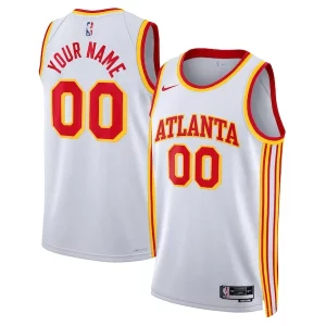 Atlanta Hawks Nike Unisex Swingman Custom Jersey White Association Edition Sophistiqué - Maillot authentique - Reproduit avec soin