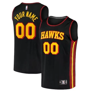 Atlanta Hawks Youth Custom Fast Break Replica Jersey Black Statement Edition Exclusif - Pour les fans de la ligue - Un maillot authentique de la compétition