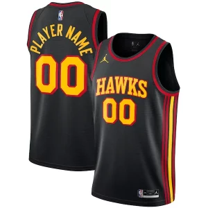 Atlanta Stylish Hawks Jordan Brand Swingman Custom Jersey Statement Edition Black - Design innovant - Écarte-vous du commun des mortels