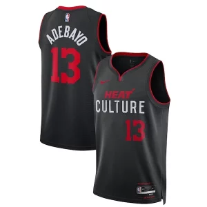 Bam Adebayo Miami Heat Nike Unisex 2023/24 Swingman Jersey Black City Gracieux Edition - Maillot authentique - Reproduit avec soin
