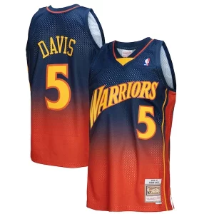 Baron Davis Golden Haut de gamme State Warriors 2006/07 Hardwood Classics Fadeaway Swingman Player Jersey Navy/Orange - Stock limité - Commandez vite votre maillot exclusif