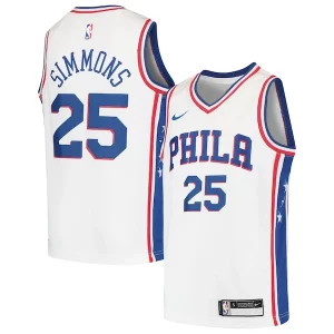 Ben Captivant Simmons Philadelphia 76ers Nike Youth Swingman Jersey White/Royal - Édition limitée - Uniques dans leur genre