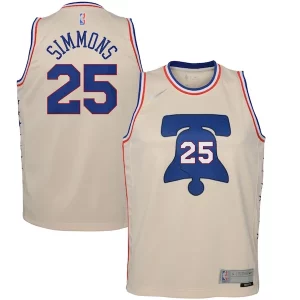 Ben Simmons Philadelphia 76ers Nike Youth 2020/21 Confortable Swingman Player Jersey Cream Earned Edition - Maillot de marque reconnue - Faites confiance à la qualité