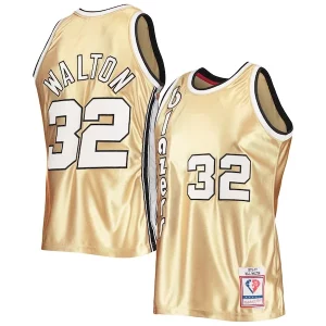 Bill Captivant Walton Portland Trail Blazers 75th Anniversary 1976/77 Hardwood Classics Swingman Jersey Gold - Édition limitée - Uniques dans leur genre