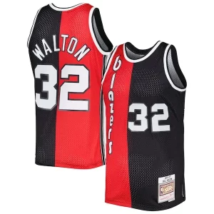 Bill Walton Portland Trail Blazers Hardwood Classics 1976/77 Split Swingman Jersey Moderne Red/Black - Maillot de qualité supérieure - Durable et résistant