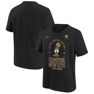 Boston Celtics Nike Youth 18 Time NBA Finals Champions Captivant Locker Room T Shirt Black - Parfait pour le match jour - Montrez votre support avec style
