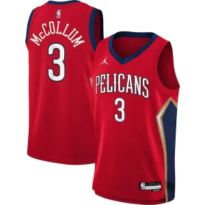 C.J. McCollum New Orleans Pelicans Jordan Brand Youth Swingman Jersey Unique Statement Edition Red - Promotion limitée - Profitez de la réduction avant qu'elle ne soit terminée