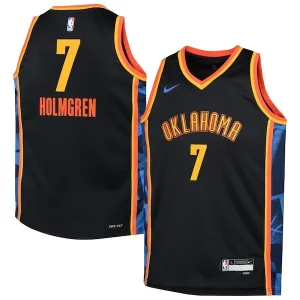Chet Holmgren Oklahoma City Thunder Nike Youth 2024/25 Swingman Player Incontournable Jersey City Edition Black - Maillot de championnat - Revivez les victoires glorieuses
