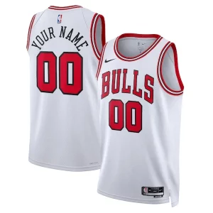 Chicago Bulls Nike Unisex Swingman Custom Jersey White Association Edition Gracieux - Vêtement de fan emblématique - Montrez votre amour pour l'équipe