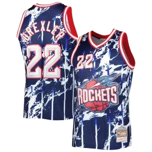 Clyde Drexler Houston Rockets Bold 1996/97 Hardwood Classics Marble Swingman Jersey Navy - Offre spéciale - Achetez maintenant et économisez