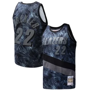 Clyde Drexler Magnifique Portland Trail Blazers Hardwood Classics 1991/92 Tie Dye Swingman Jersey Black - Fait à la main - Un produit unique et de qualité