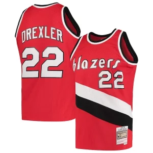 Clyde Drexler Portland Trail Blazers 1983/84 Hardwood Classics Swingman Admirable Jersey Red - Livraison gratuite - Économisez sur les frais d'expédition