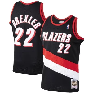 Clyde Drexler Portland Trail Blazers 1991/92 Hardwood Classics Captivant Swingman Jersey Black - Maillot de qualité supérieure - Durable et résistant