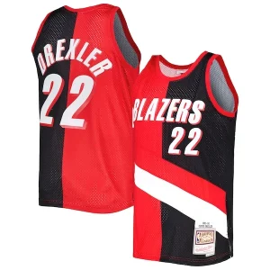 Clyde Drexler Portland Trail Blazers Hardwood Classics Classique 1991/92 Split Swingman Jersey Red/Black - Promotion limitée - Profitez de la réduction avant qu'elle ne soit terminée