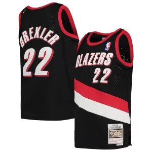 Clyde Drexler Portland Trail Blazers Youth Uniques 1991/92 Hardwood Classics Swingman Jersey Black - Édition limitée - Uniques dans leur genre