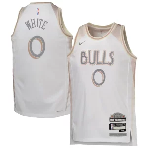 Coby White Chicago Bulls Nike Youth 2024/25 Swingman Player Moderne Jersey City Edition White - Giftez-le à un fan dévoué - Livraison en temps pour les fêtes