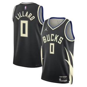 Damian Lillard Authentique Milwaukee Bucks Jordan Brand Unisex Swingman Player Jersey Statement Edition Black - Parfait pour le match jour - Montrez votre support avec style