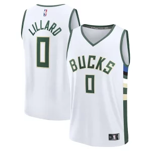Damian Lillard Milwaukee Bucks Commémoratif Fast Break Replica Player Jersey Association Edition White - Vêtement de fan emblématique - Montrez votre amour pour l'équipe