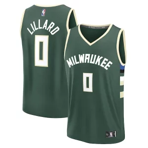 Damian Lillard Milwaukee Bucks Youth Fast Break Replica Player Jersey Icon Edition Hunter Green Splendide - Fait à la main - Un produit unique et de qualité