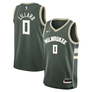 Damian Lillard Milwaukee Bucks Nike Collectible Youth Swingman Jersey Icon Edition Hunter Green - Design innovant - Écarte-vous du commun des mortels