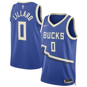 Damian Lillard Milwaukee Bucks Uniques Nike Unisex 2024/25 Swingman Player Jersey City Edition Royal - Maillot de qualité supérieure - Durable et résistant