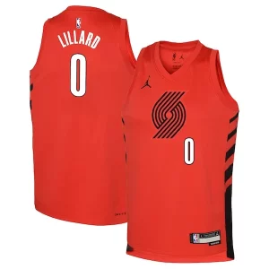 Damian Lillard Portland Trail Blazers Jordan Brand Youth Captivant Swingman Jersey Statement Edition Red - Confort et style combinés - Pour un look exceptionnel