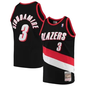Damon Stoudamire Portland Trail Exquisite Blazers 1999/00 Hardwood Classics Swingman Jersey Black - Maillot de qualité supérieure - Durable et résistant