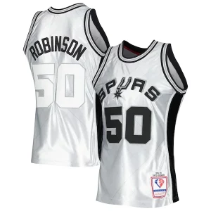 David Robinson San Antonio Spurs 1998/99 Tendance Hardwood Classics 75th Anniversary Swingman Jersey Platinum - Idéal pour les soirées de sport - Montrez votre style