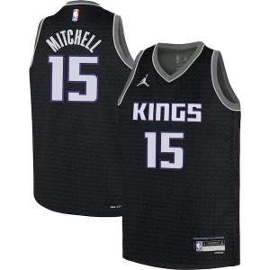 Davion Mitchell Incontournable Sacramento Kings Jordan Brand Youth Swingman Jersey Statement Edition Black - Maillot authentique - Reproduit avec soin