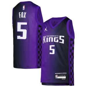 De'Aaron Fox Sacramento Kings Jordan Notable Brand Youth Swingman Jersey Statement Edition Purple - Vêtement de fan emblématique - Montrez votre amour pour l'équipe