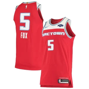 De'Aaron Fox Sacramento Kings Nike Authentic Badge Jersey City Magnifique Edition Red - Idéal pour les soirées de sport - Montrez votre style