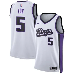 De'Aaron Fox Sacramento Kings Nike Unisex Swingman Jersey Association Edition White/Black Prime - Livraison gratuite - Économisez sur les frais d'expédition