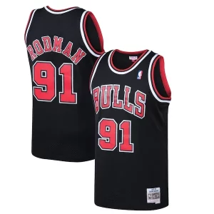 Dennis Haut de gamme Rodman Chicago Bulls 1997/98 Hardwood Classics Swingman Jersey Black - Fait à la main - Un produit unique et de qualité
