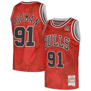 Dennis Rodman Chicago Bulls 1997/98 Hardwood Classics Asian Heritage Premium 6.0 Swingman Throwback Player Jersey Red - Parfait pour le match jour - Montrez votre support avec style