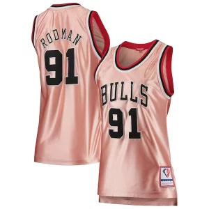 Dennis Rodman Chicago Bulls Women's 75th Anniversary Rose Gold 1997 Swingman Jersey Pink Uniques - Idéal pour les collectionneurs - Qualité premium garantie