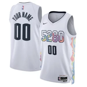 Denver Nuggets Nike Confortable Unisex 2024/25 Custom Swingman Jersey City Edition White - Parfait pour le match jour - Montrez votre support avec style